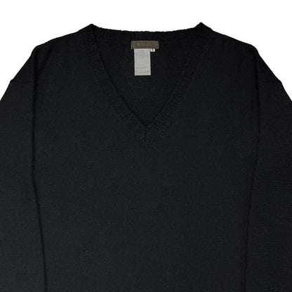 Ys Yohji Yamamoto Double Hem V-Neck Sweater