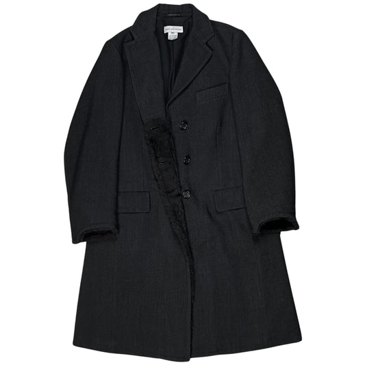 Dries Van Noten Faux Fur Applicated Wool Coat - 2000s