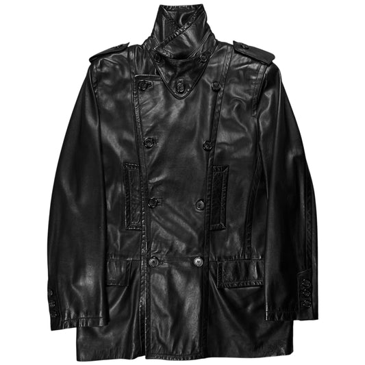 Gucci by Tom Ford Military Leather Peacoat - AW96
