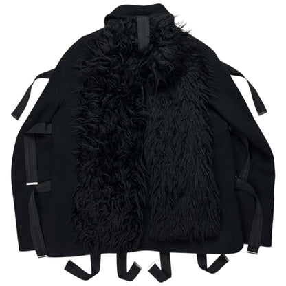 Walter Van Beirendonck Bondage Seatbelt Fur Scarf Jacket - AW19