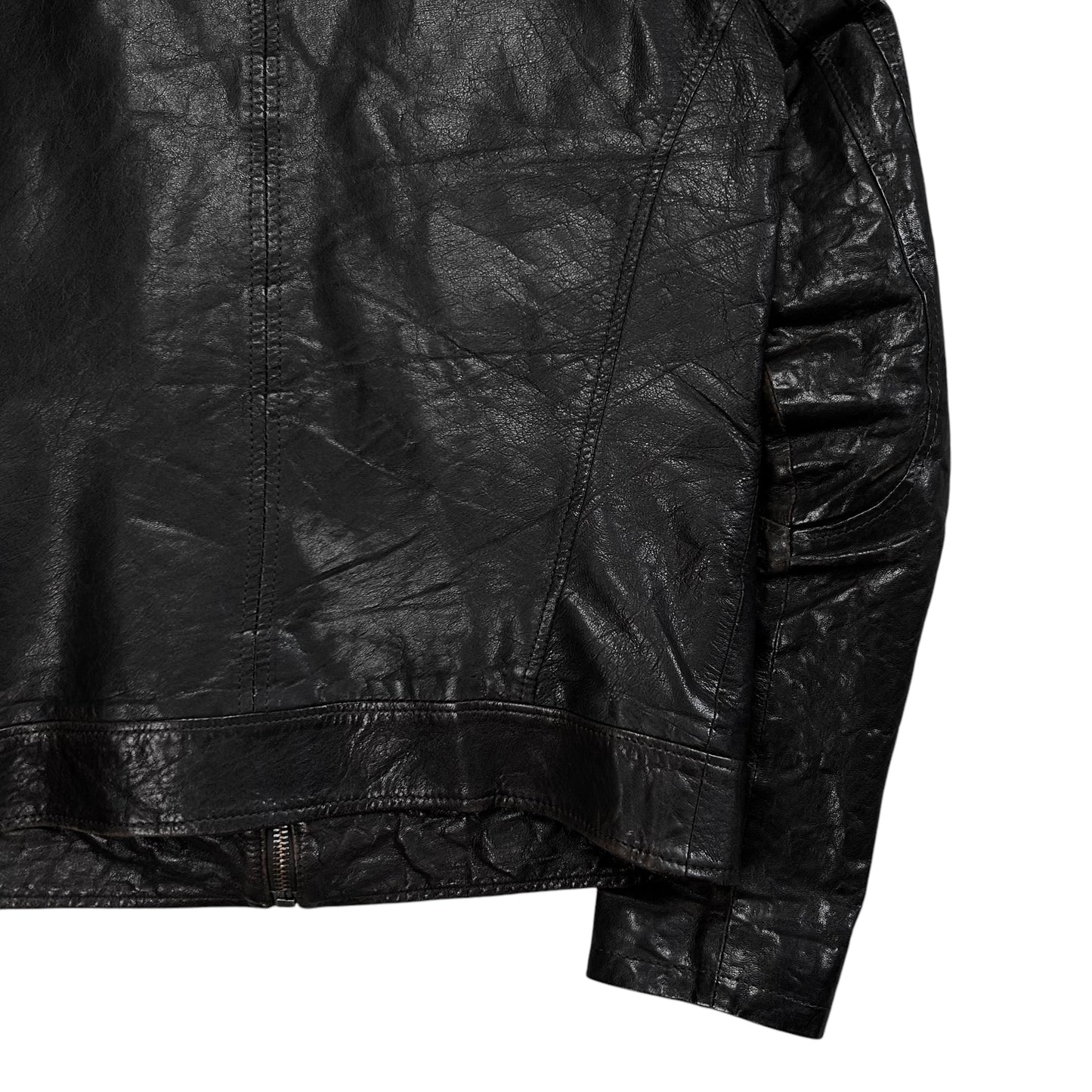 Dirk Bikkembergs Belted Collar Flight Leather Jacket