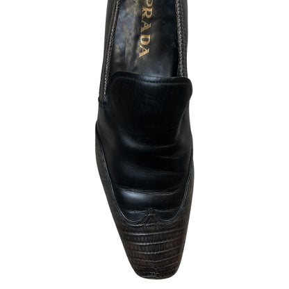 Prada Two Tone Scale Loafers