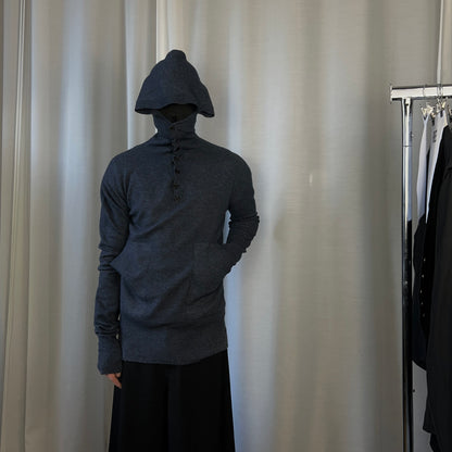 Ann Demeulemeester Buttoned Cashmere Hoodie