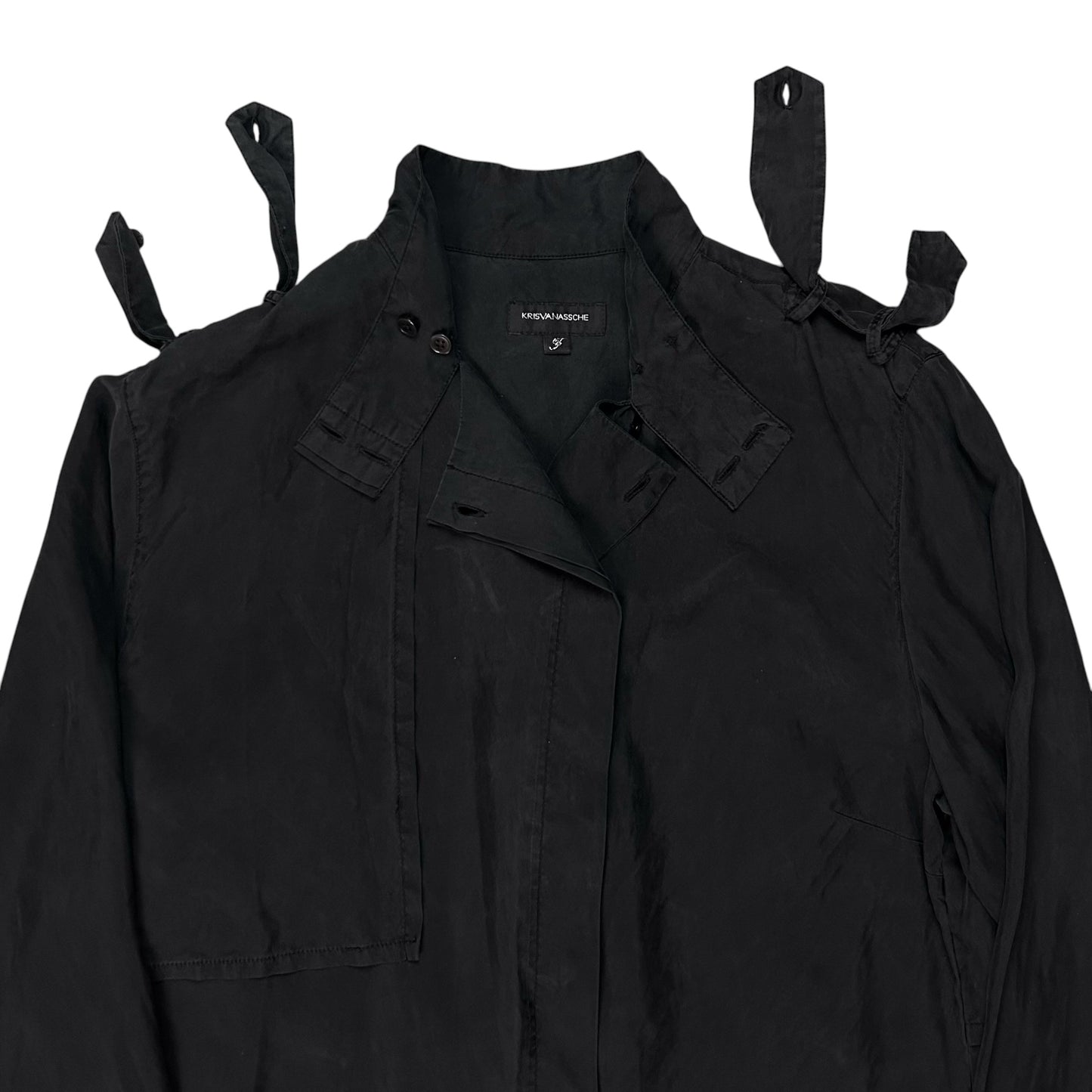 Kris Van Assche Chest Layered Military Strap Silk Shirt