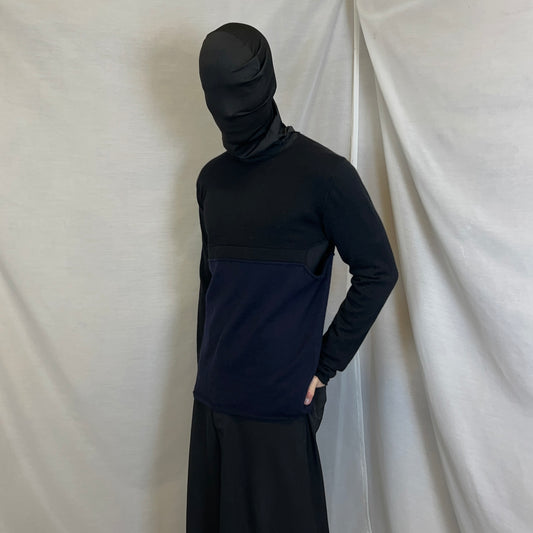 Comme des Garcons Shirt Cut Out Two Tone Wool Sweater