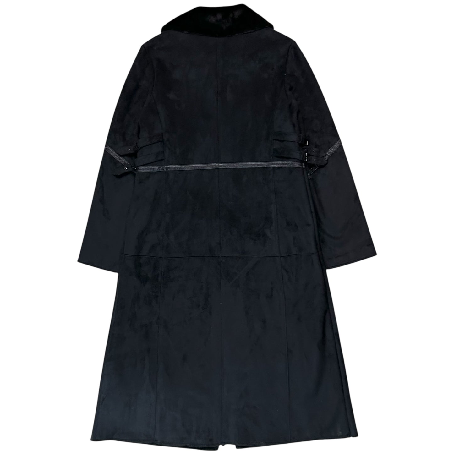 Balmain Multi Strap Faux Suede Coat - 90s