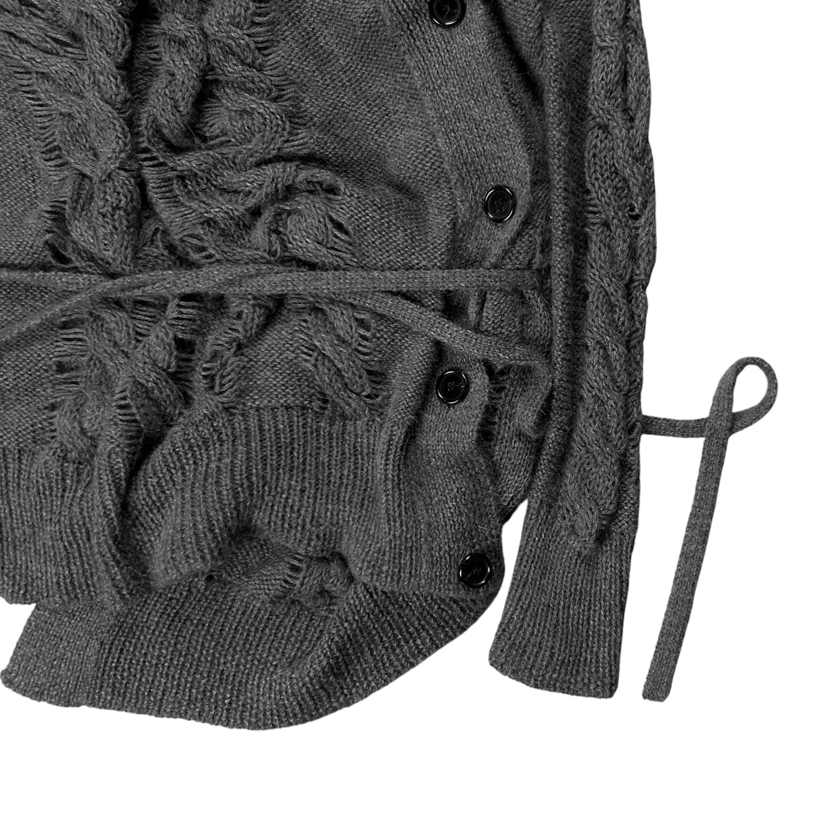 Ann Demeulemeester Asymmetric Buttoned Strap Alpaca Knit Sweater - AW10