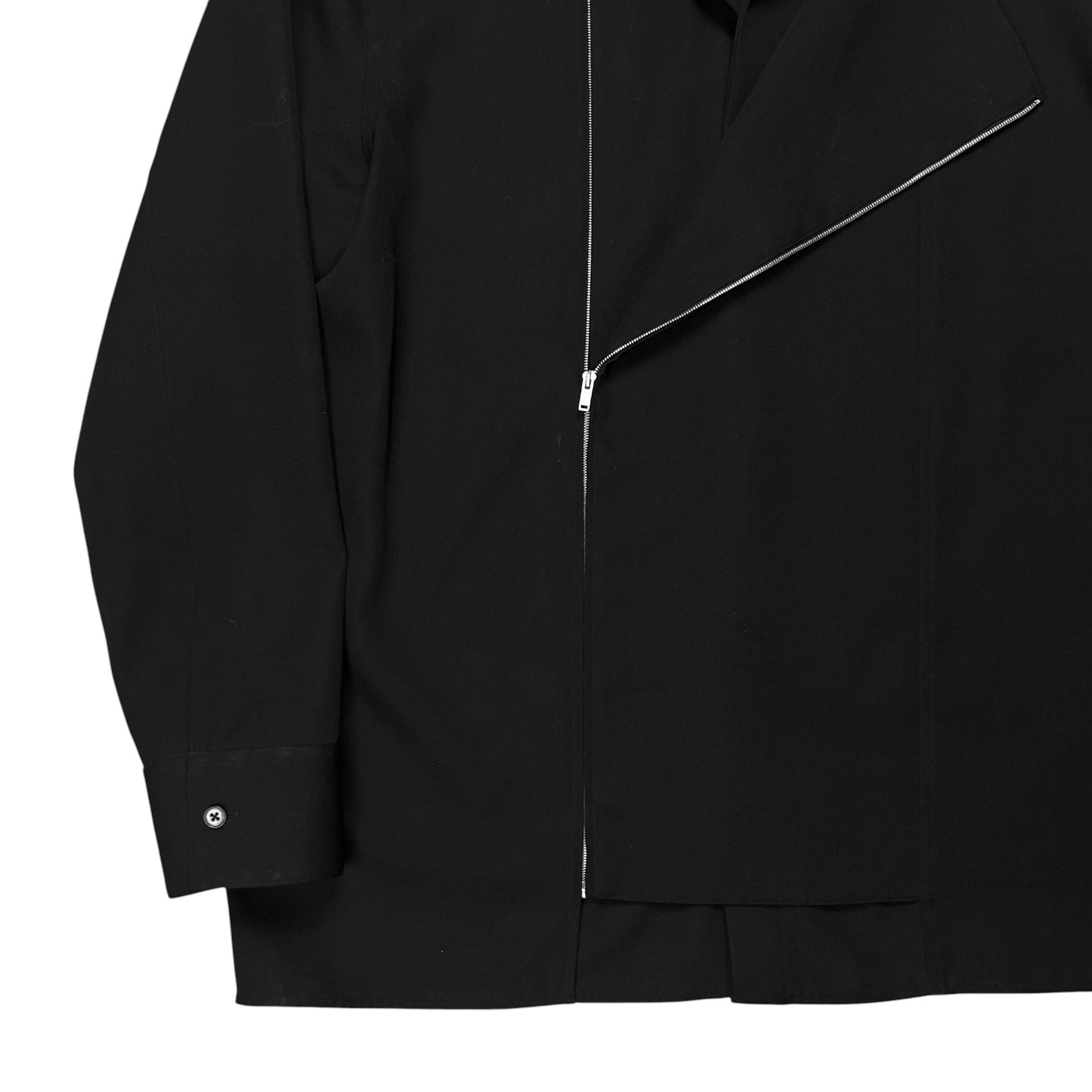 Jil Sander Asymmetric Zip Gabardine Shirt - AW22