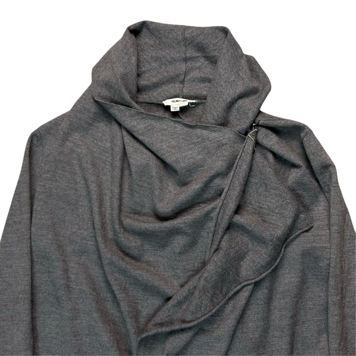 Helmut Lang Leather Belted Drape Cardigan - AW13