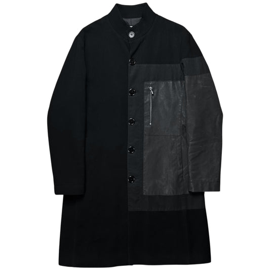 Dirk Bikkembergs Wax Panel Wool Coat