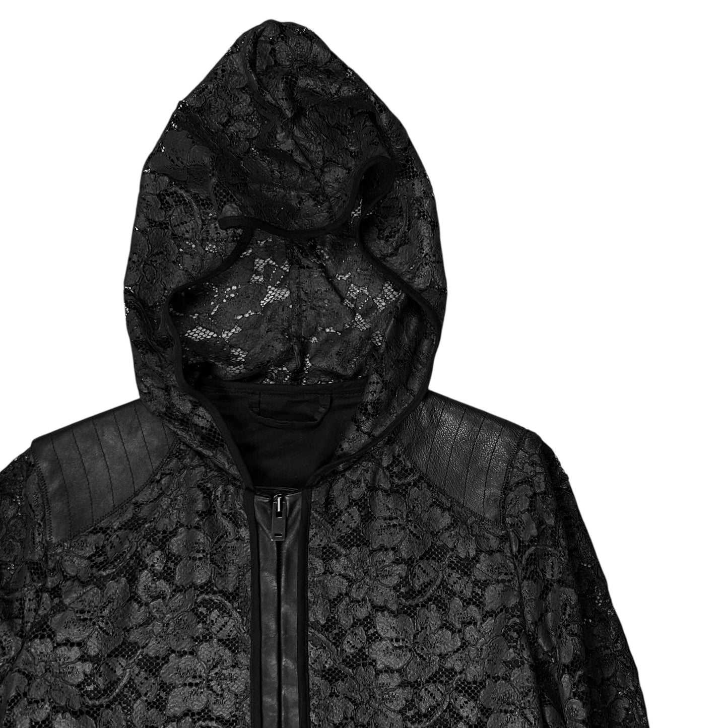 Maison Margiela Hooded Lace Zip Leather Jacket - SS16