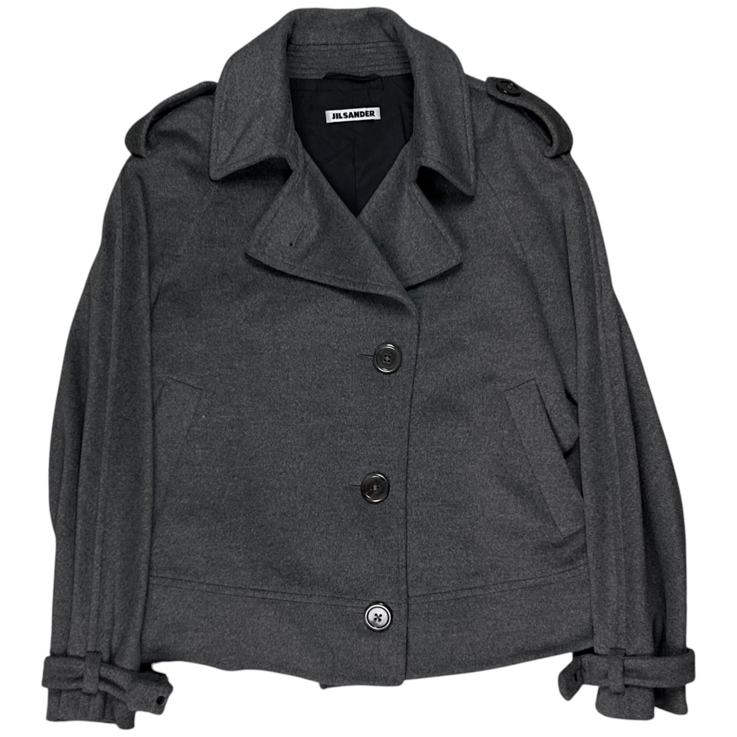 Jil Sander Sleeve Belted Angora Wool Peacoat - 2000s