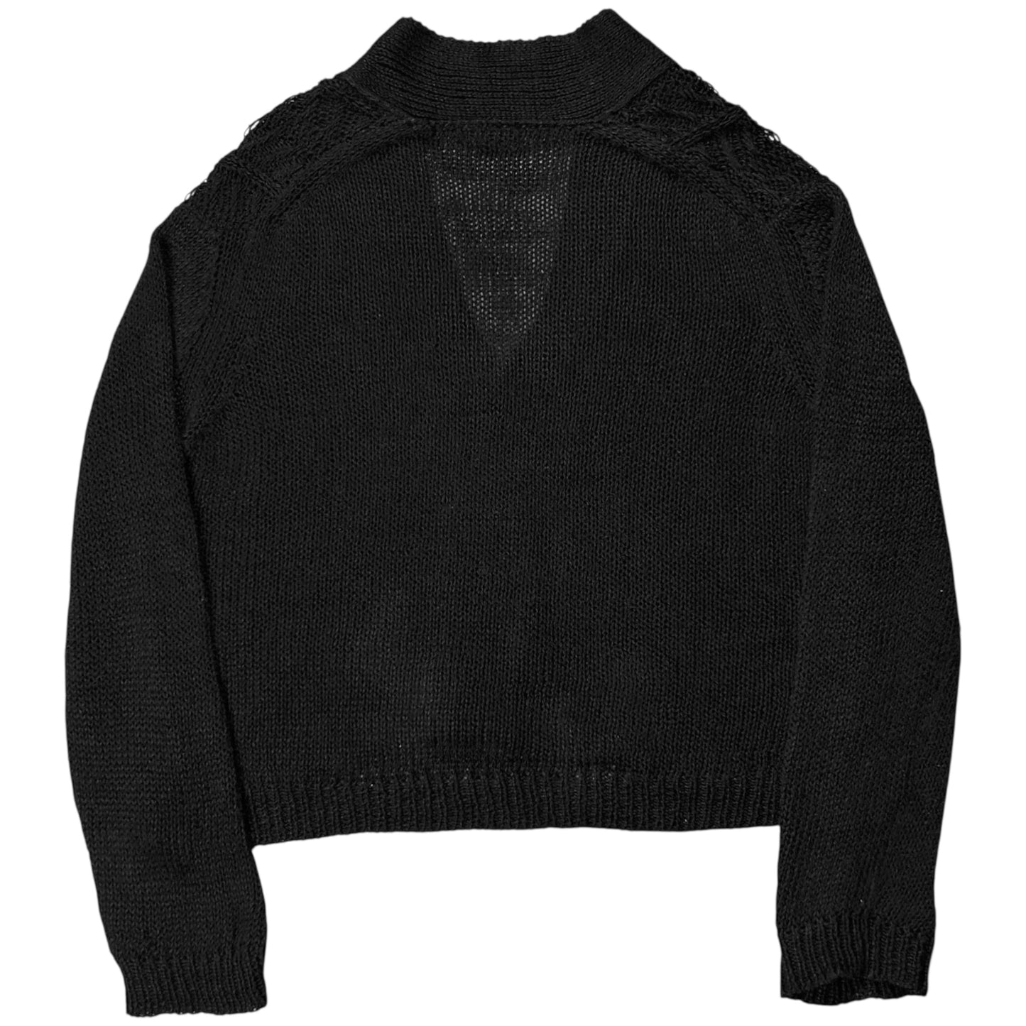 Ann Demeulemeester Cropped Linen Knit Cardigan - AW13