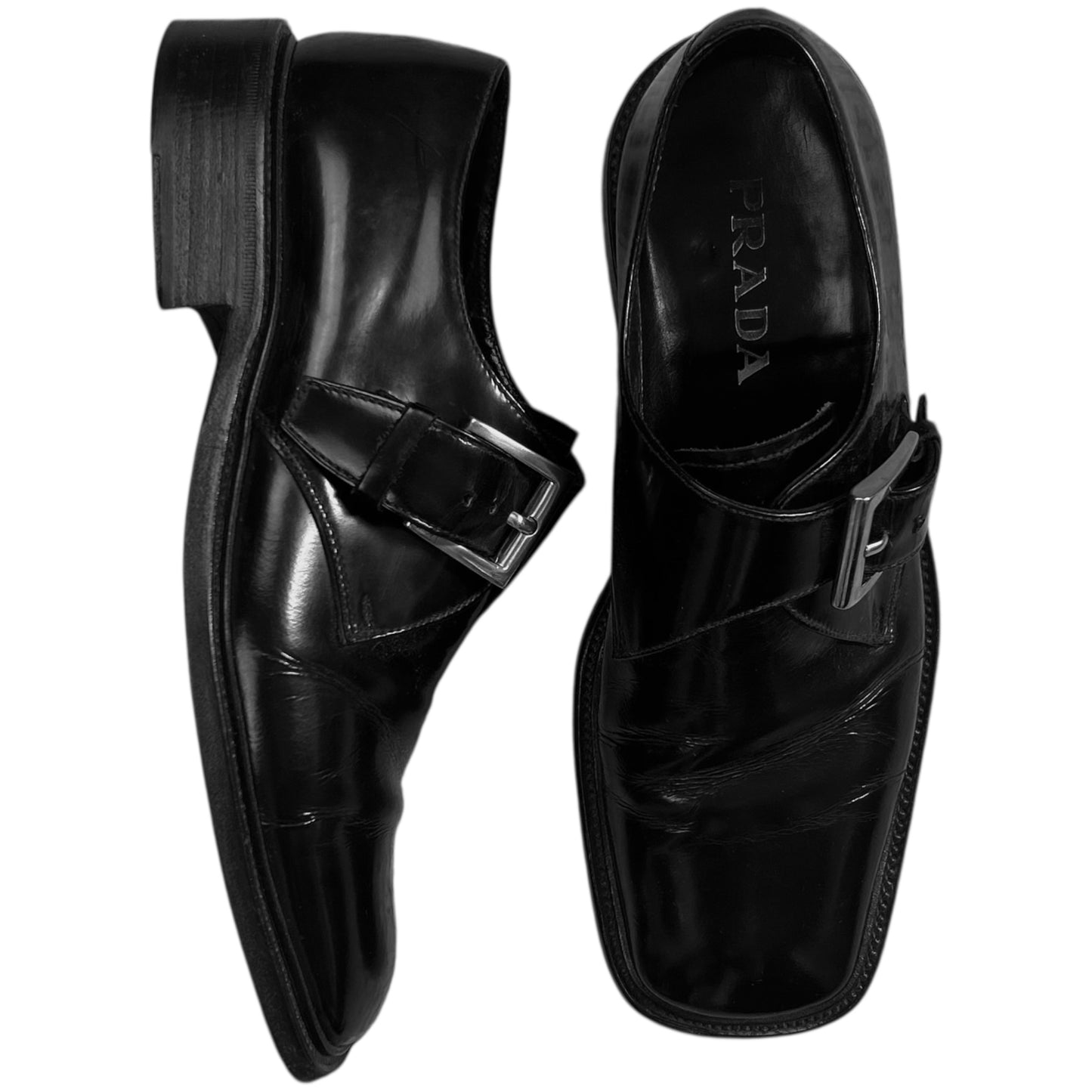 Prada Squared Monk Strap Derbies