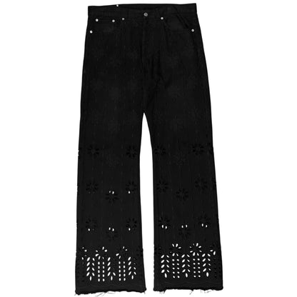 Dries Van Noten Floral Laser Cut Jeans - AW18
