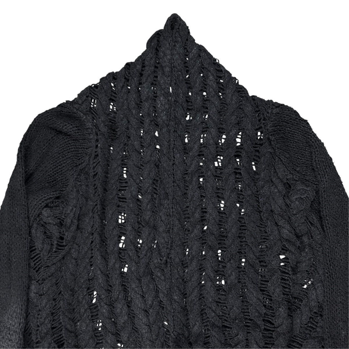 Rick Owens Open Crotchet Knit Tail Silk Cardigan - AW15