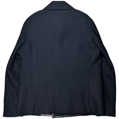 Balenciaga Leather Trimmed Caban Wool Jacket - AW15