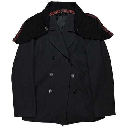 Dirk Bikkembergs Scarfed Caban Wool Jacket