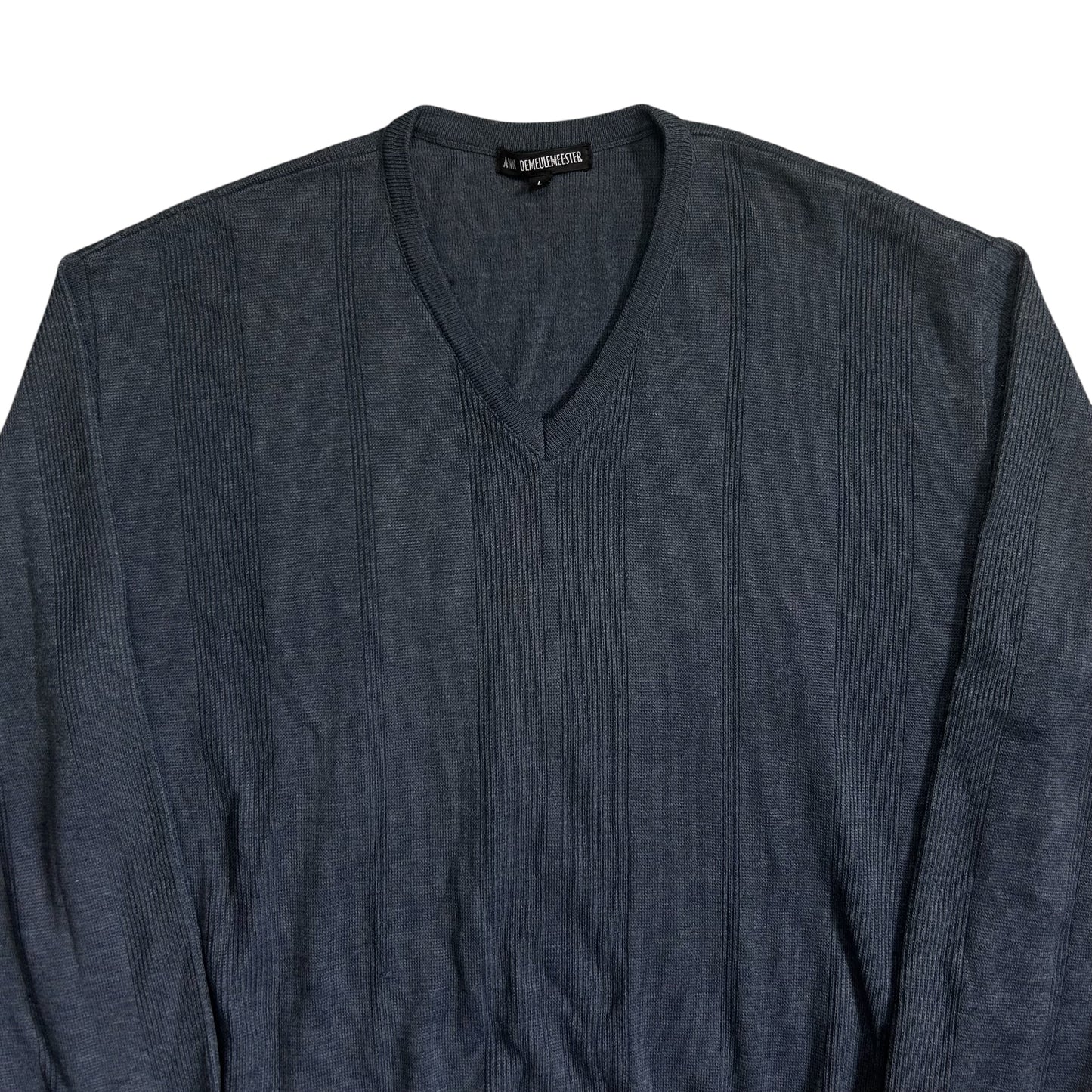 Ann Demeulemeester Rib Decorated V-Neck Knit Sweater