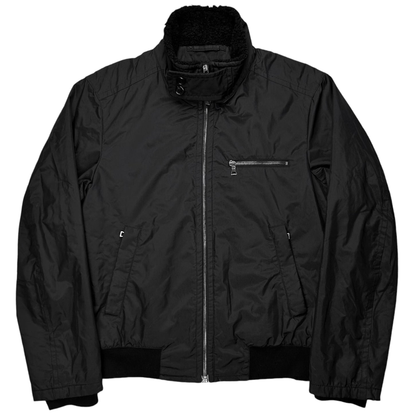 Prada Shearling Collar Flight Bomber Jacket - AW07