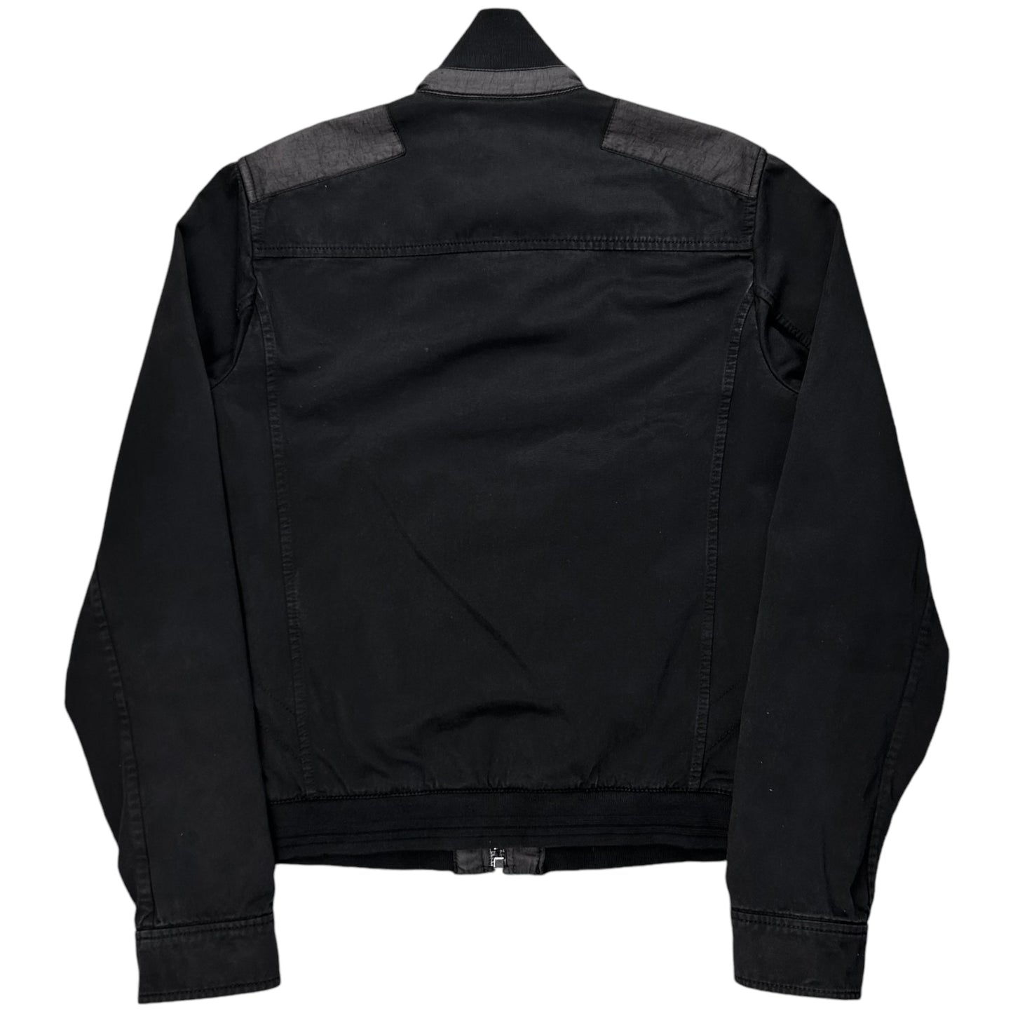 Prada Cropped Contrasted Moto Bomber Jacket