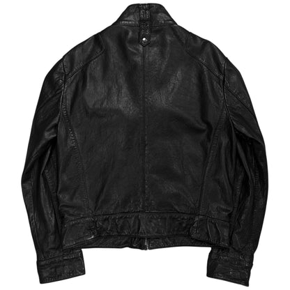 Dirk Bikkembergs Utility Strap Leather Bomber Jacket