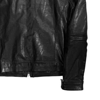 Dirk Bikkembergs Belted Moto Leather Jacket