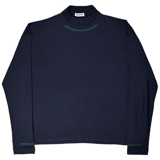 Jil Sander Decorated Embroidery Mockneck Sweater - AW19