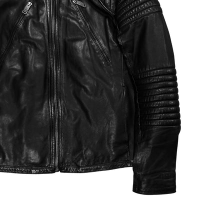 Dirk Bikkembergs Quilted Zip Leather Moto Jacket
