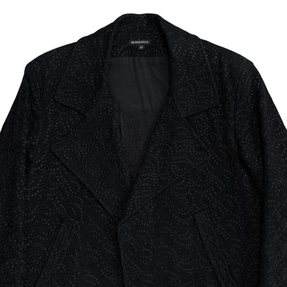 Ann Demeulemeester Embroidered Black Precision Coat - AW14