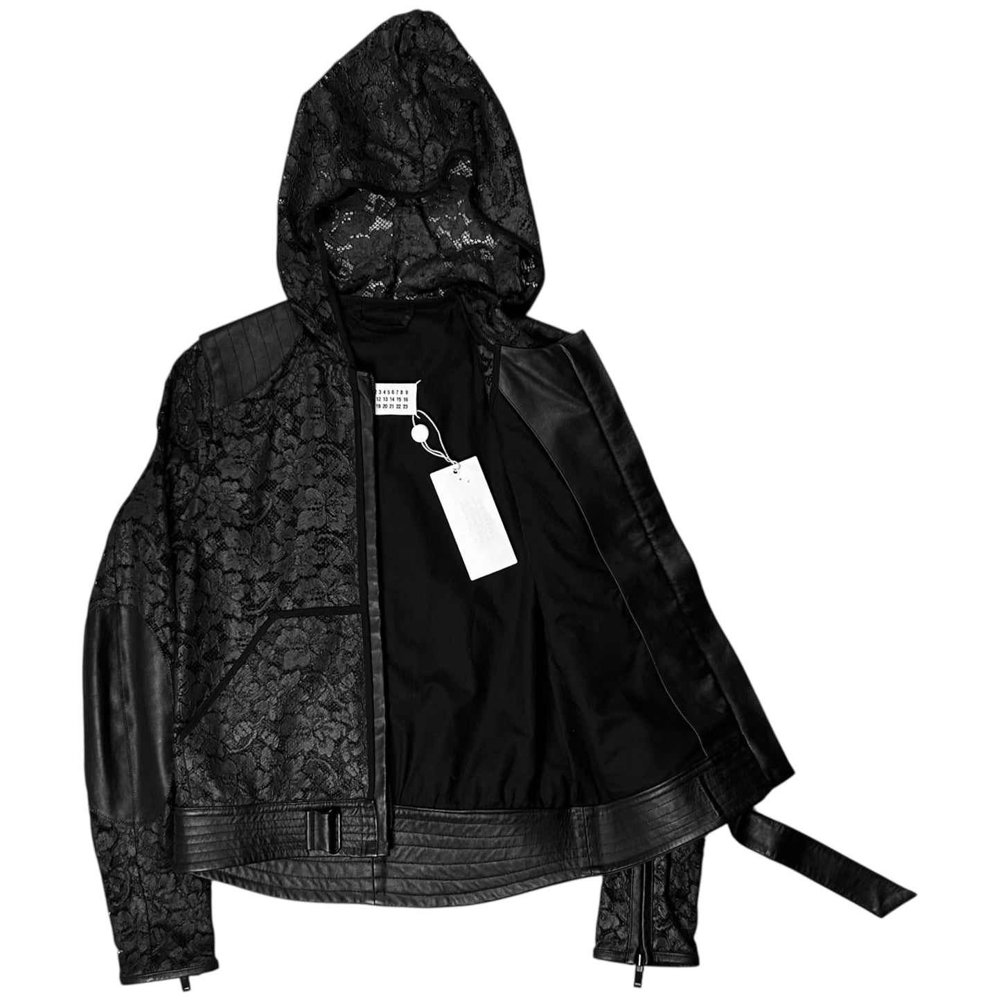 Maison Margiela Hooded Lace Zip Leather Jacket - SS16