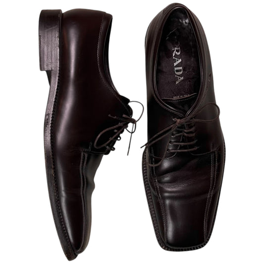 Prada Contrast Stitch Square Derbies