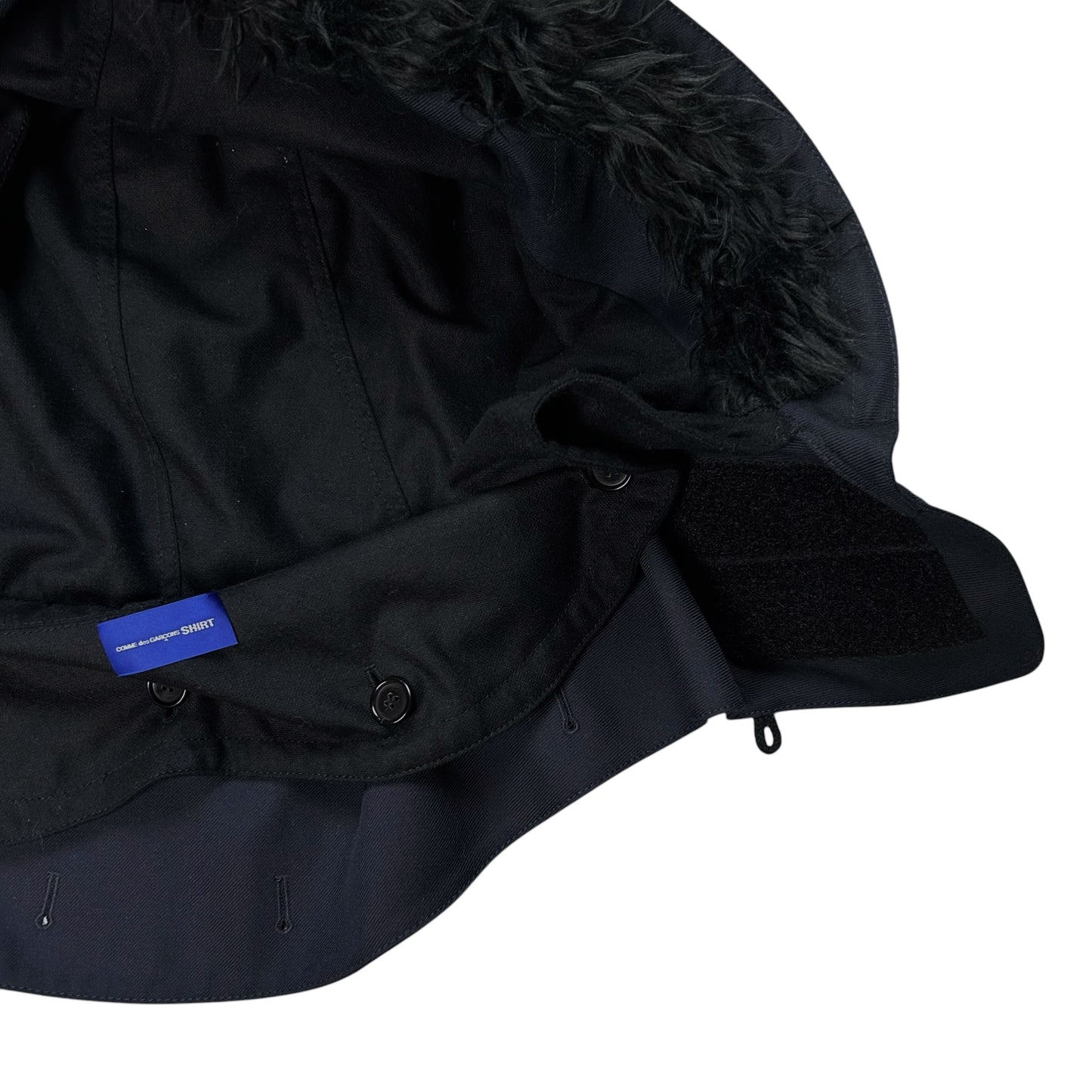 Comme des Garcons Shirt Velcro Faux Fur Hood - AW22