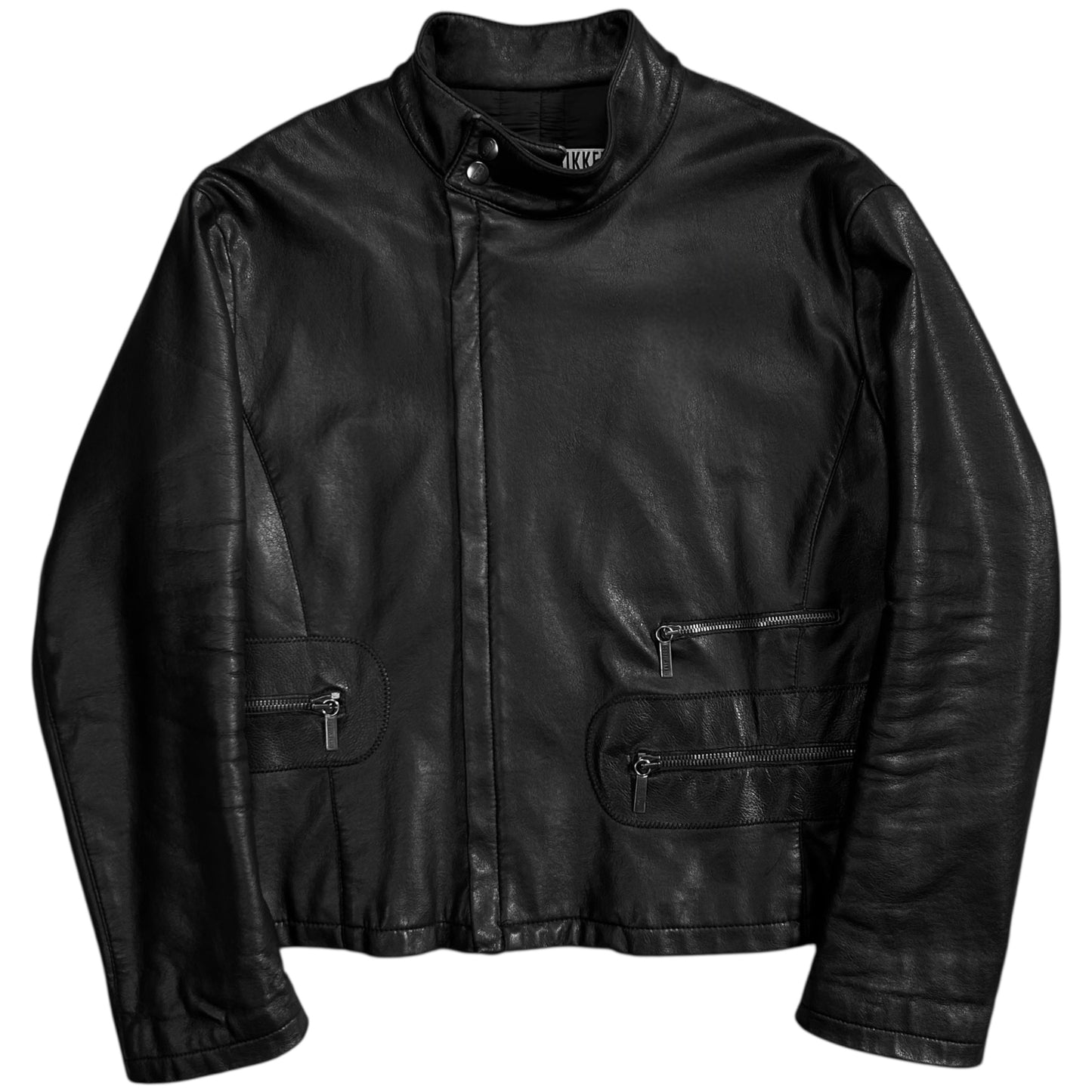 Dirk Bikkembergs Multi Back Zip Vegan Leather Bomber Jacket