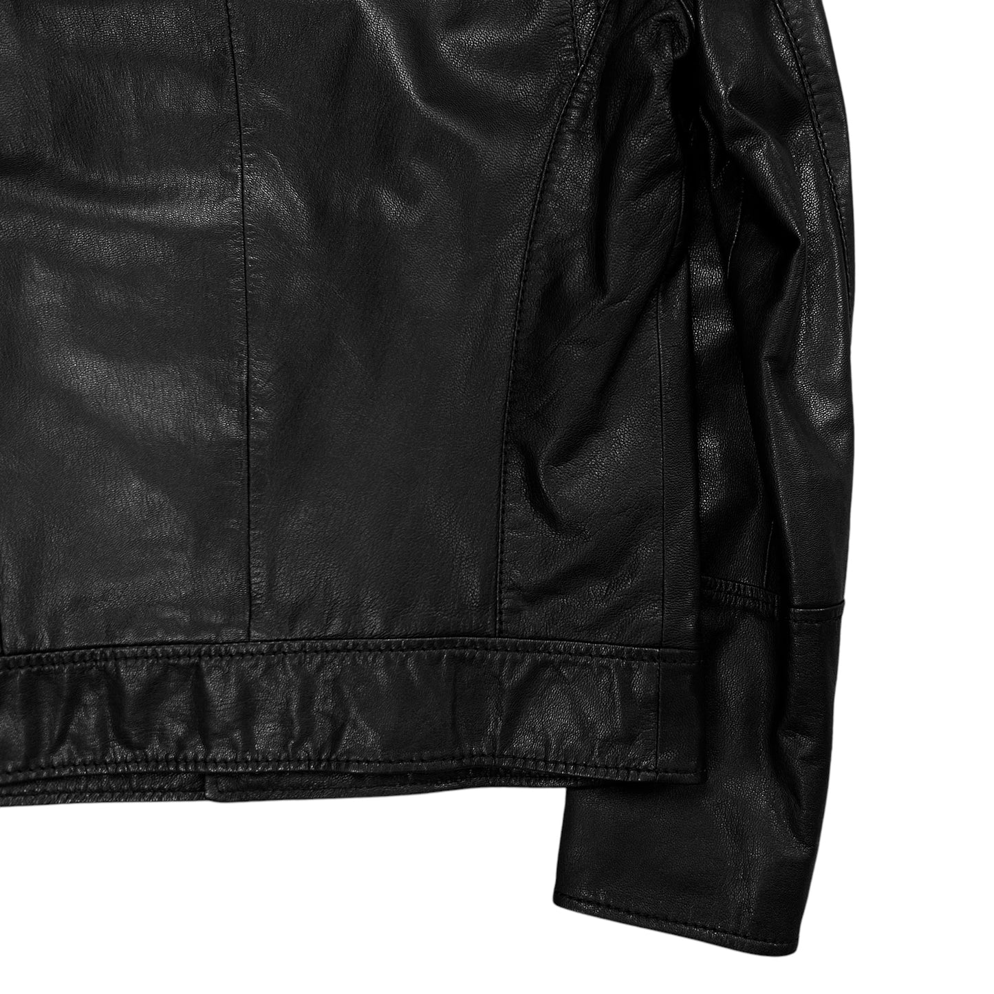 Dirk Bikkembergs Asymmetric Shoulder Stud Leather Jacket