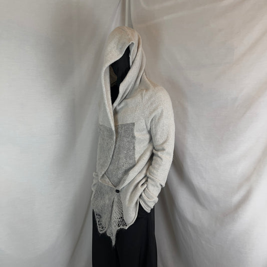 A.F. Vandevorst Asymmetric Mohair Panel Hooded Knit Sweater - AW12
