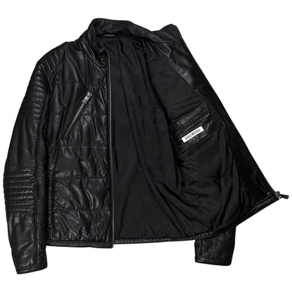 Dirk Bikkembergs Quilted Chest Zip Moto Jacket - AW08