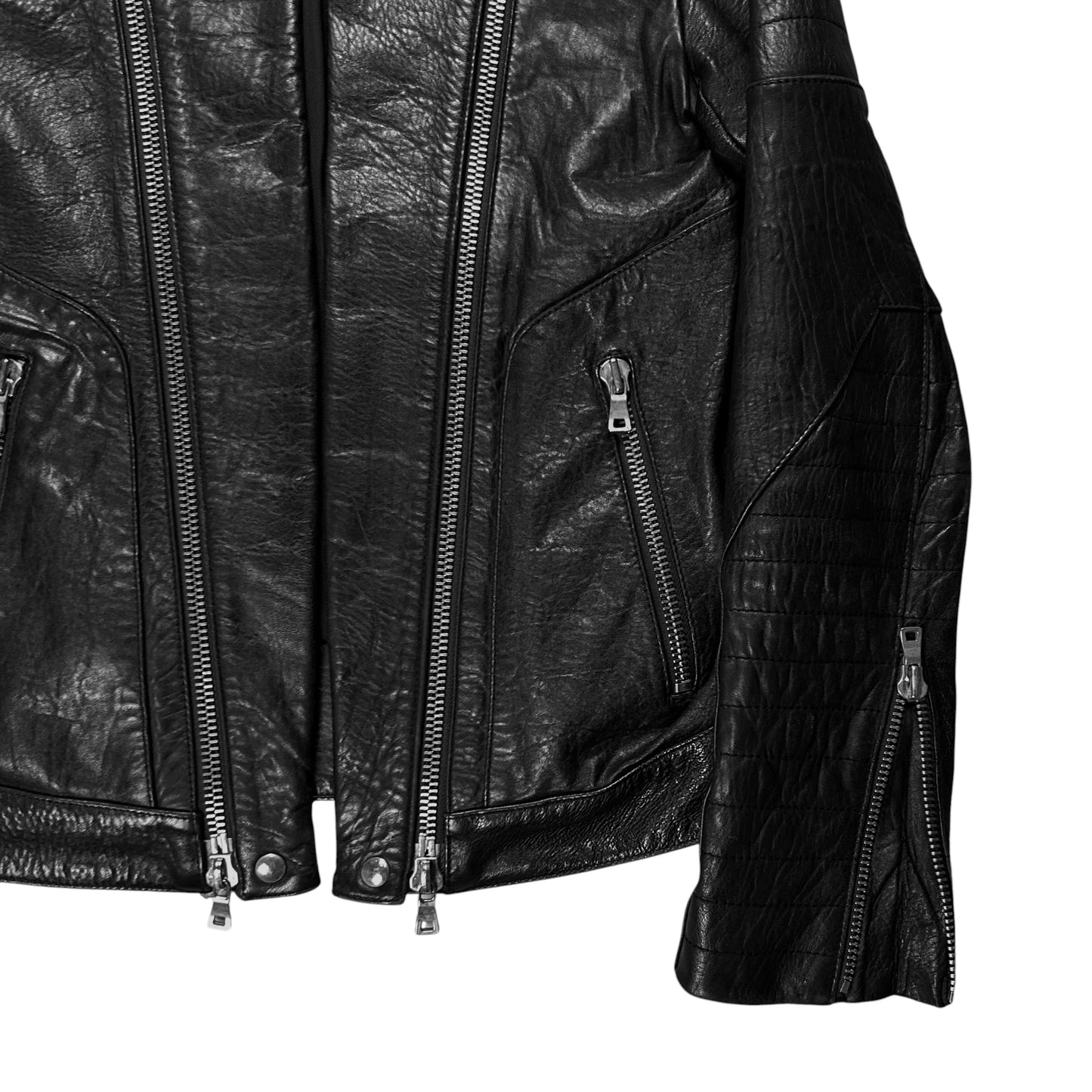 Balmain by Decarnin Dual Zip Moto Leather Jacket - AW11
