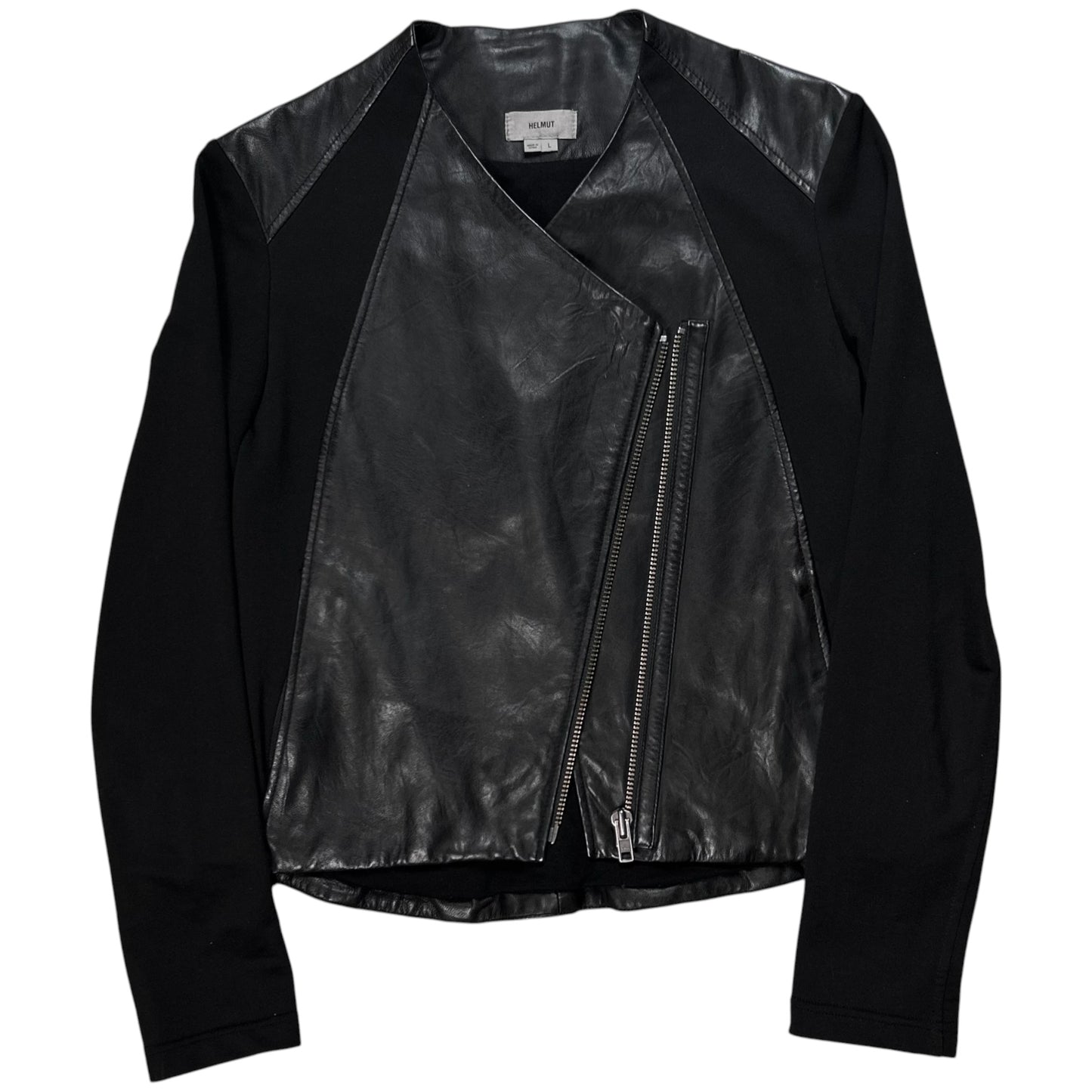 Helmut Lang Asymmetric Panel Leather Jacket - AW11