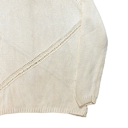 Jil Sander Asymmtric Perforated Stripe V-Neck Knit Sweater