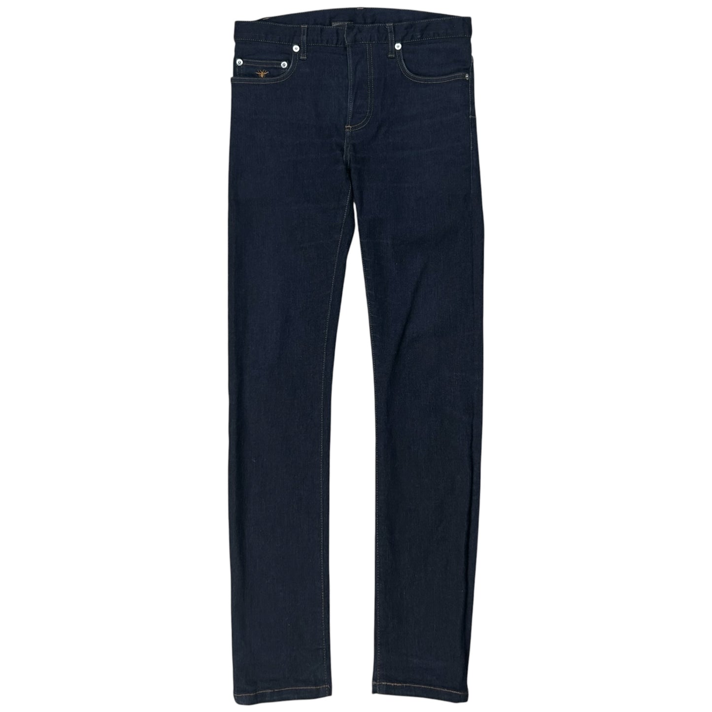 Dior Homme Bee Embroidery Raw Skinny Jeans - 2010s