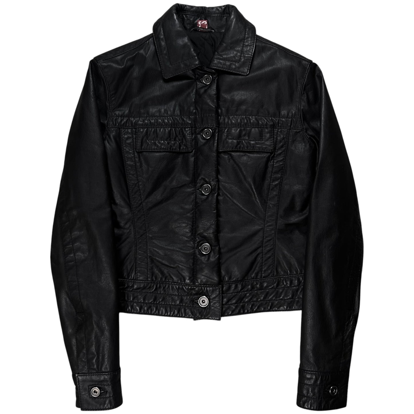Dirk Bikkembergs Cropped Trucker Leather Jacket - 90s