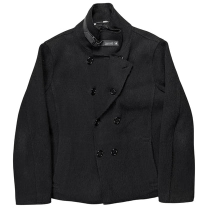 Dirk Bikkembergs Leather Collar Boiled Wool Jacket - AW05
