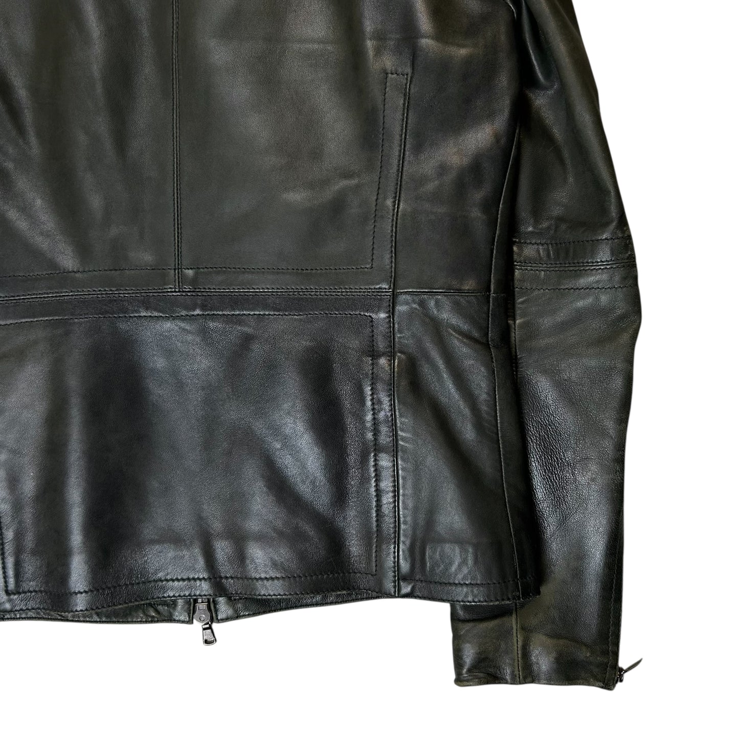Dirk Bikkembergs Oil Dyed Leather Moto Jacket