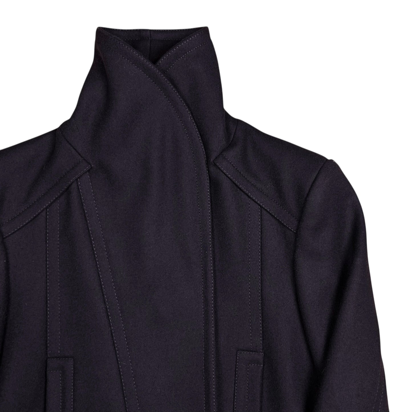 Gucci by Tom Ford Asymmetric Velcro Belted Cashmere Jacket - AW04