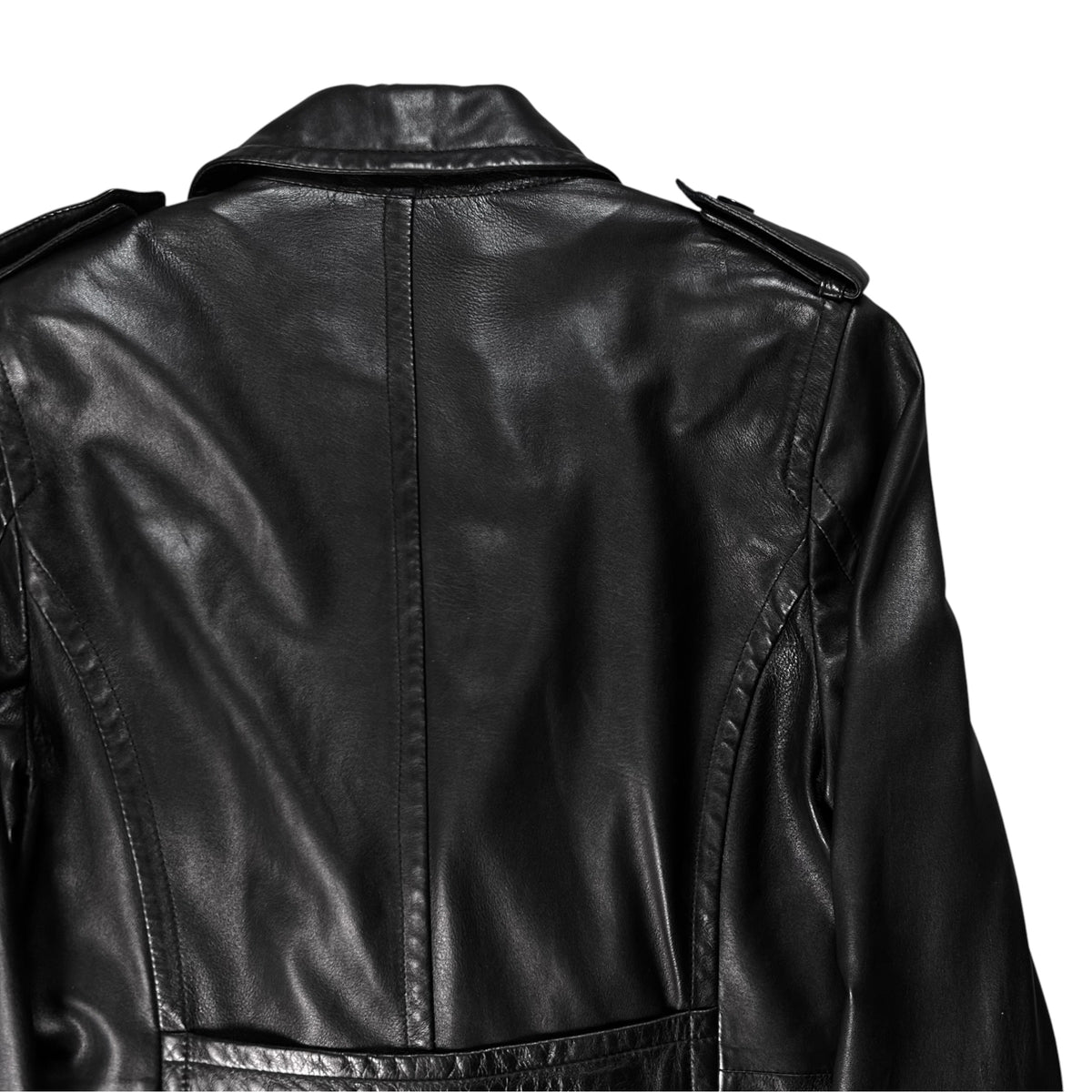 Gucci by Tom Ford Military Leather Peacoat - AW96