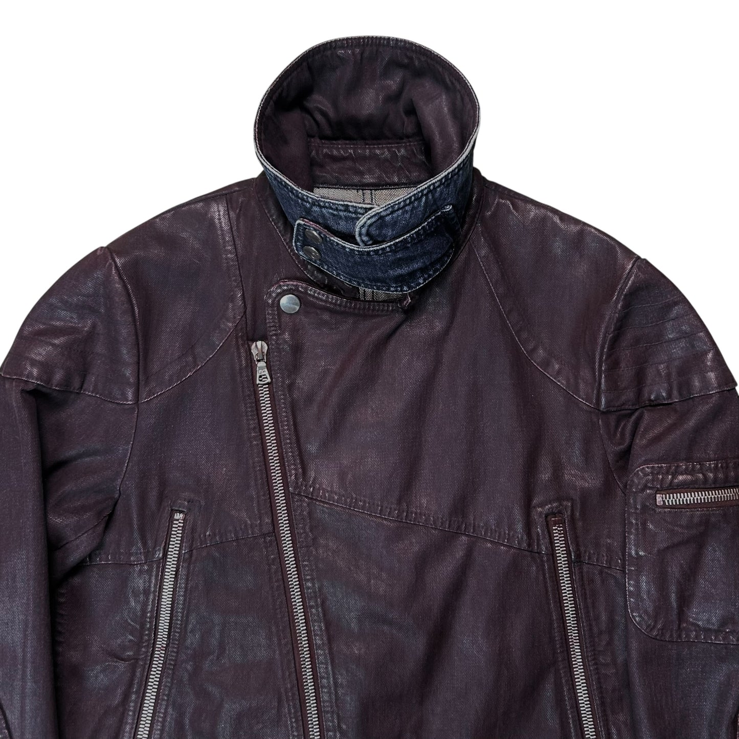 Dries Van Noten Waxed Multi Zip Biker Jacket - AW14