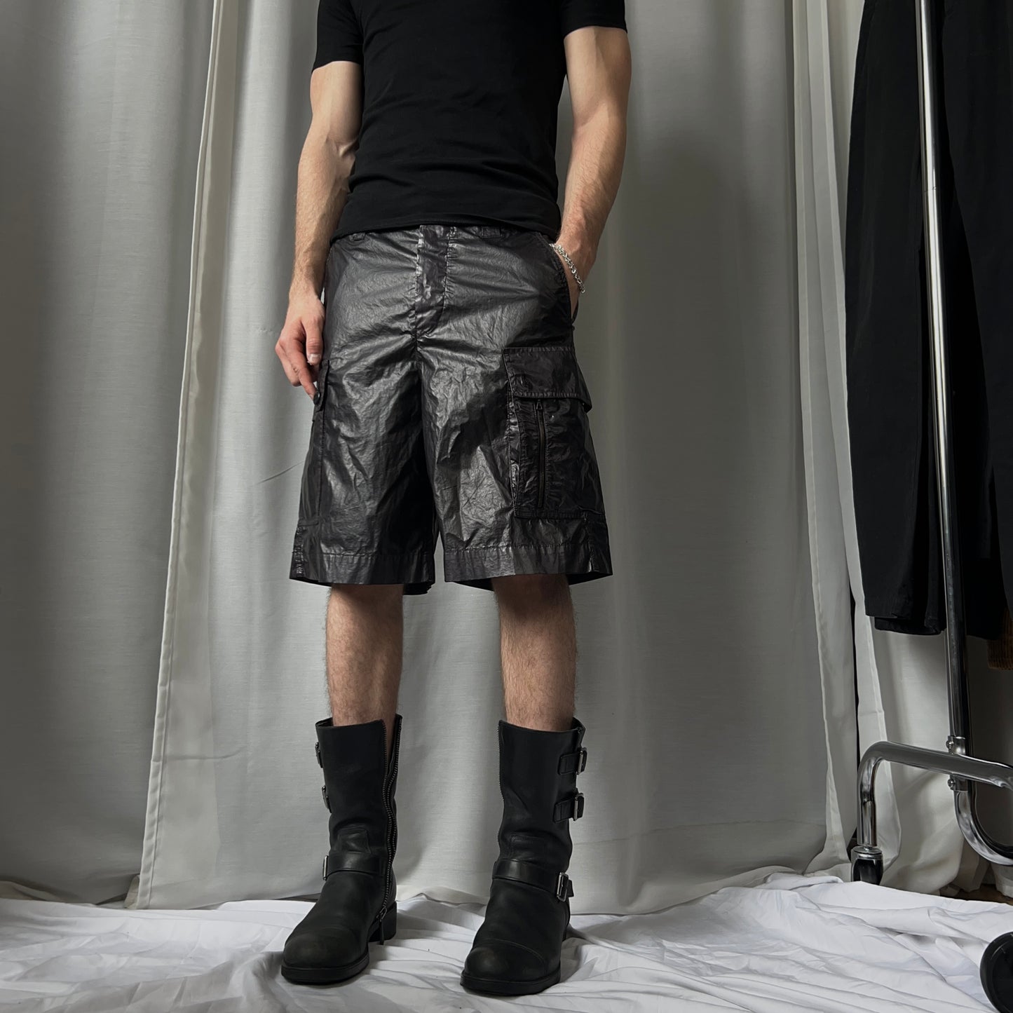Dries Van Noten Glossy Cargo Shorts - SS20
