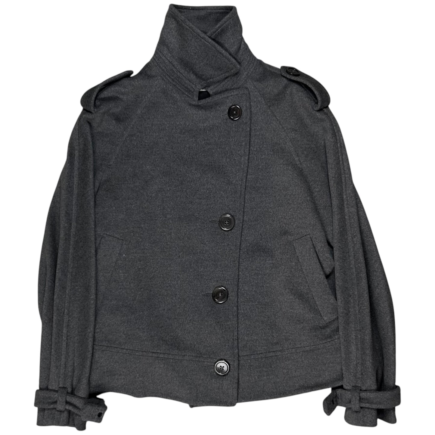Jil Sander Sleeve Belted Angora Wool Peacoat - 2000s
