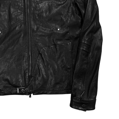 Dirk Bikkembergs Belted Moto Leather Jacket